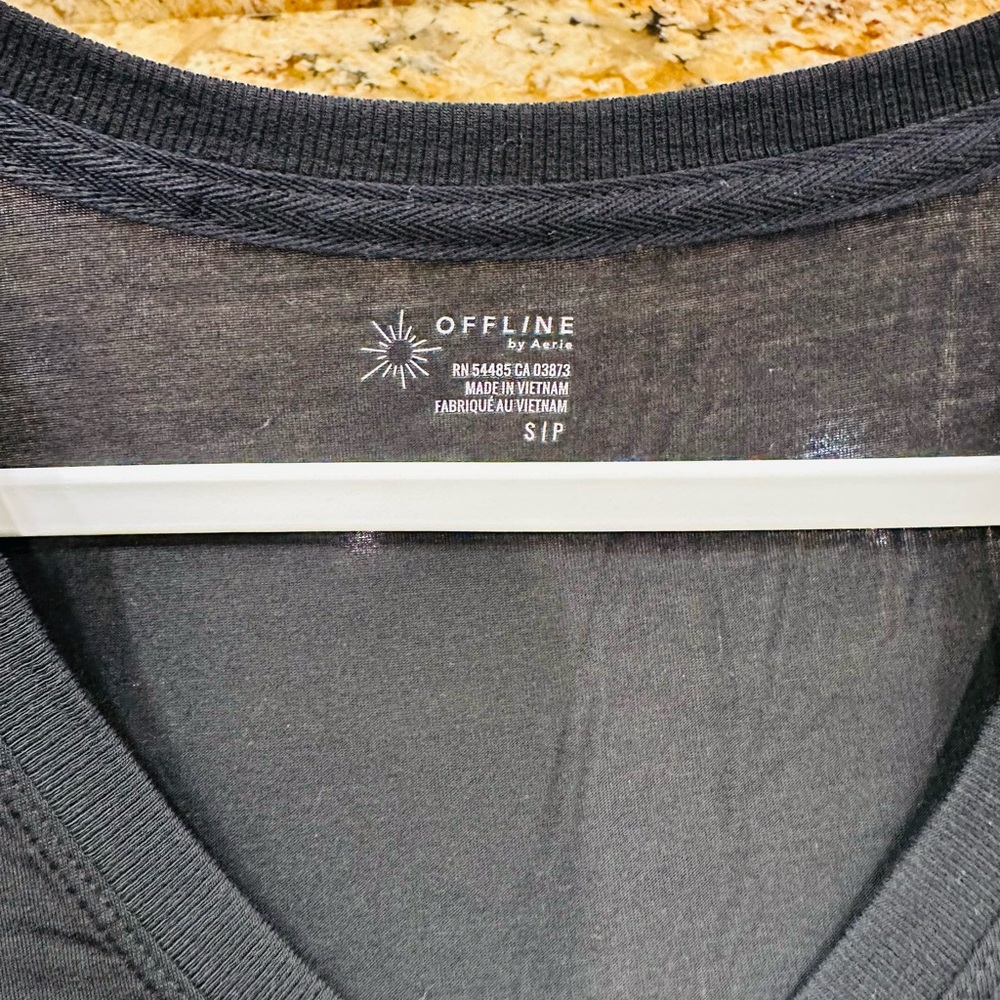 OFFLINE by Aerie Thumbs Up Jersey Long Sleeve V Neck Shirt - Picture 4 of 5